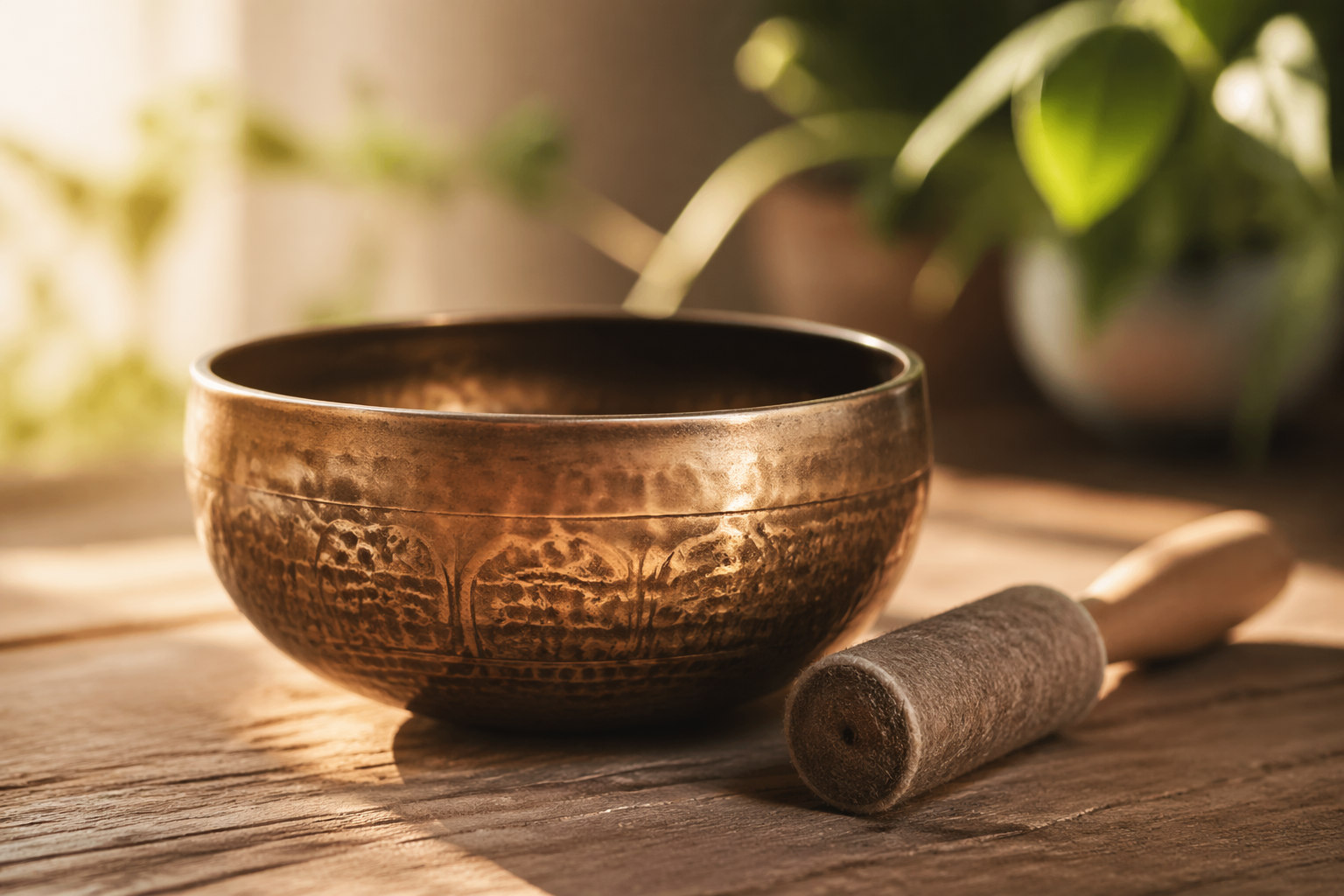 Singing bowl close-up